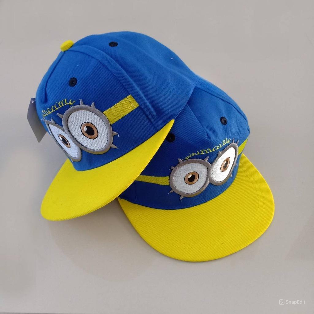 Topi Snapback HipHop Anak Laki-Laki Motif Bordir Minion