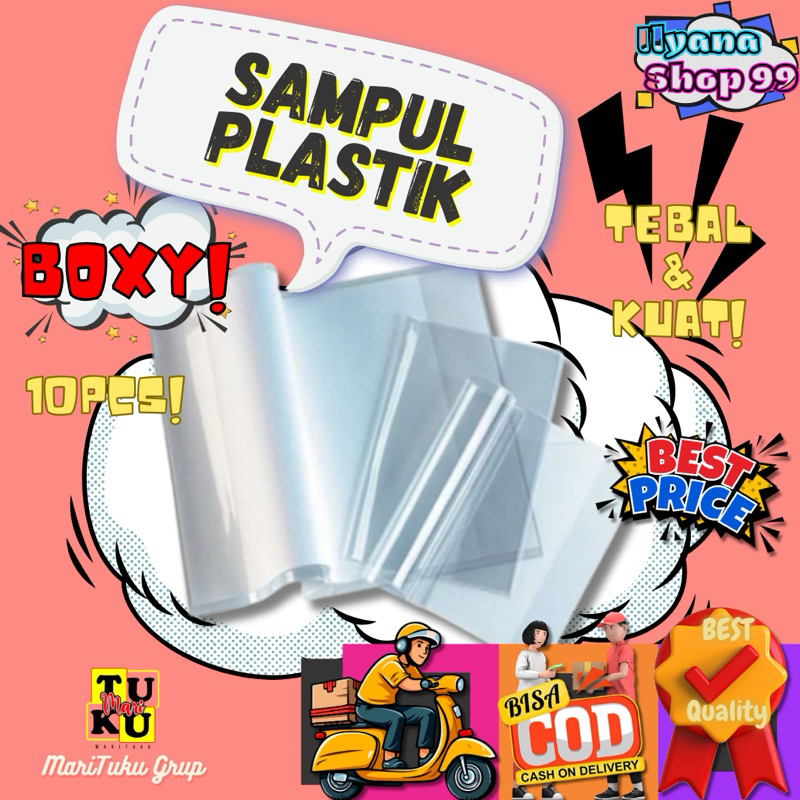 

Sampul buku plastik ukuran Boxy atau besar 1pack isi 10pcs