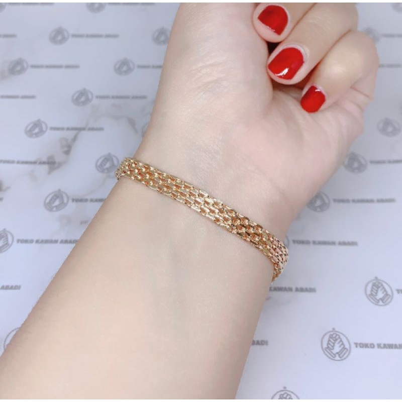 gelang tangan model rantai tikar terbaru emas