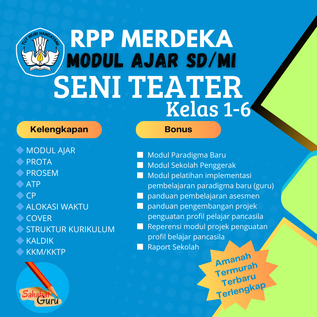 

MODUL AJAR SENI TEATER SD/MI KELAS 1-6 KURIKULUM MERDEKA