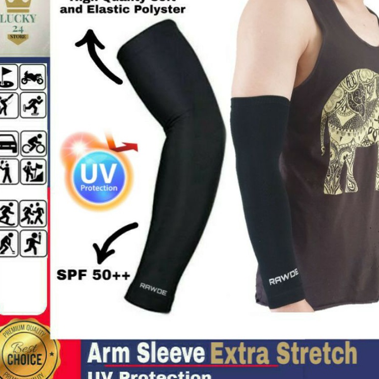 Penawaran Terpopuler  Handsock Manset Tangan EXTRA STRETCH RAWDE Motor Polos Pria Wanita Baselayer T