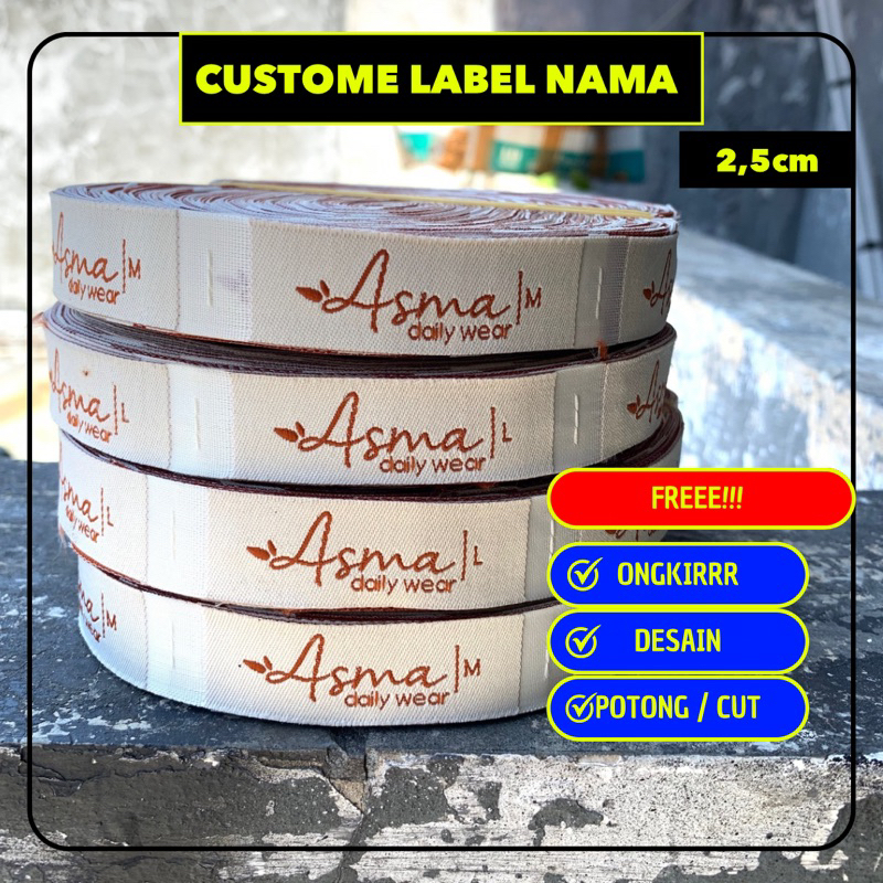

custome woven labels | label nama baju