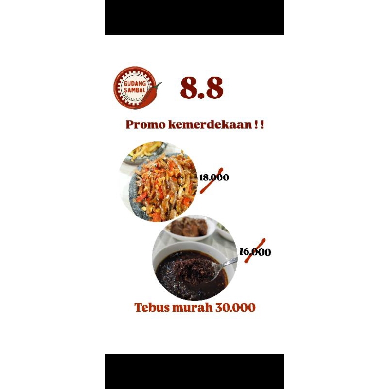 

paket sambal 1 (sambal bebek +sambal teri)