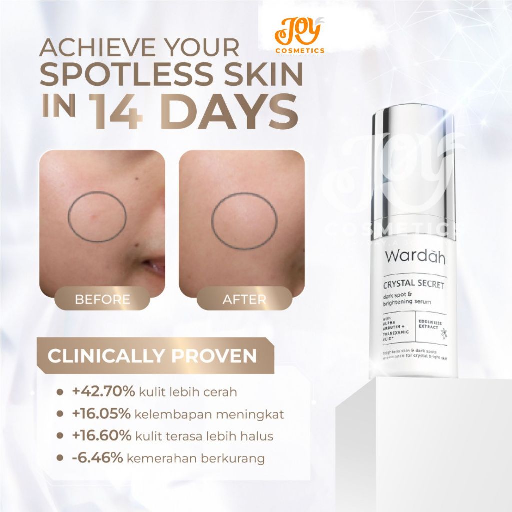 Wardah Alpha Arbutin Cyrstal Secret Dark Spot Brightening Serum 20 ml - Serum dengan Ekstrak Edelwei