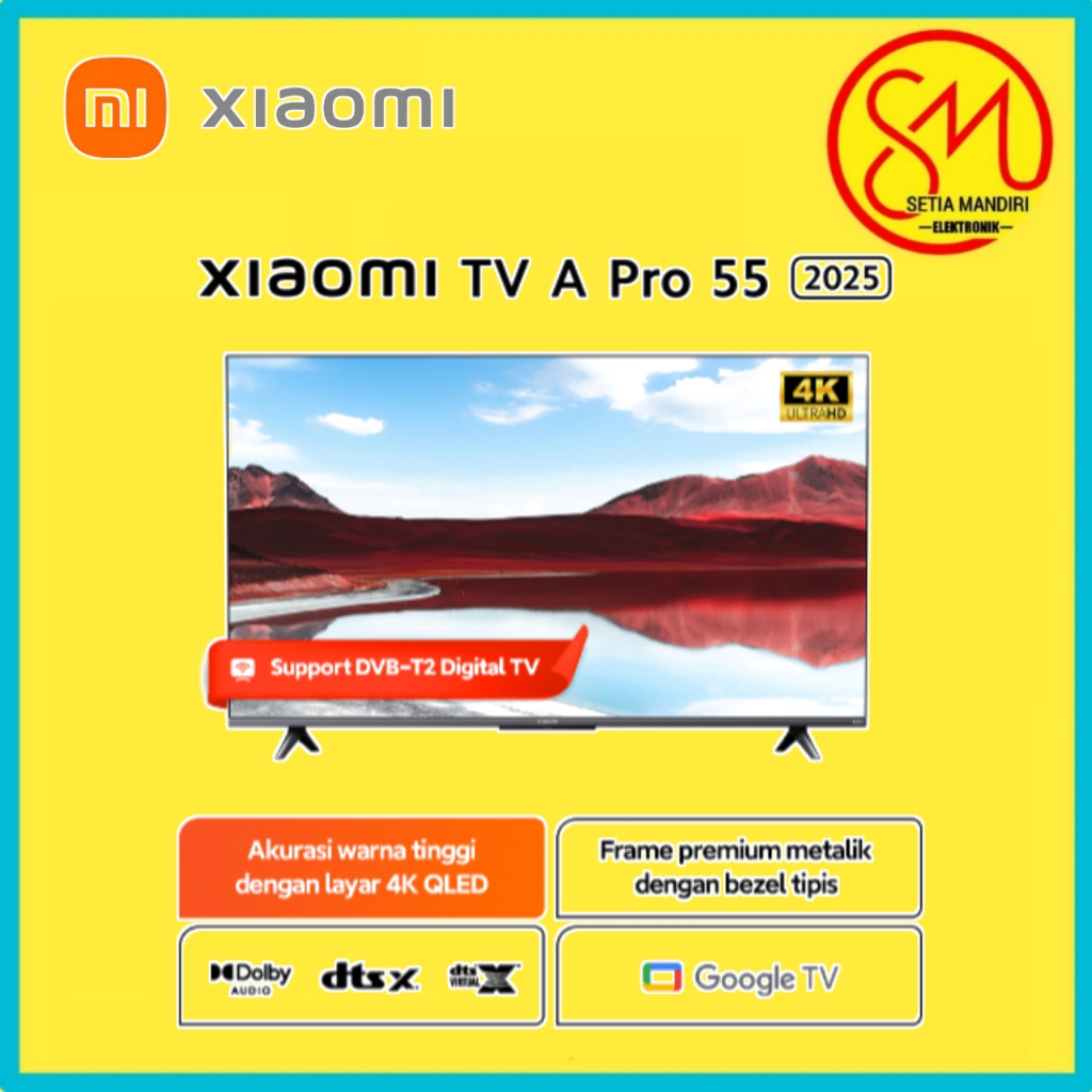 Xiaomi TV A Pro 43 55 2026 | Layar 4K QLED HDR10+ Frame sleek metal & bezel ultra tipis | Filmmaker