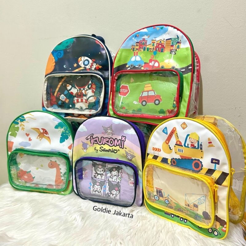 Tas Ulang Tahun anak Ransel Anak dengan Kantong READY STOCK Kuromi Sanrio Dino Roblox Tas Ultah Anak