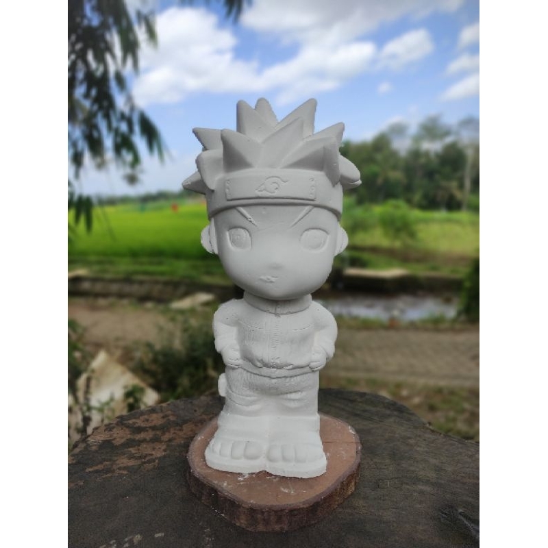 patung gypsum lukis Naruto celengan