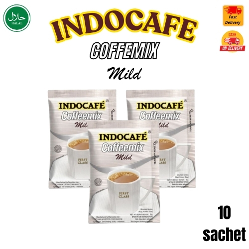 

Kopi / Indocafe Coffeemix White Coffe Mild 10 saset / Halal