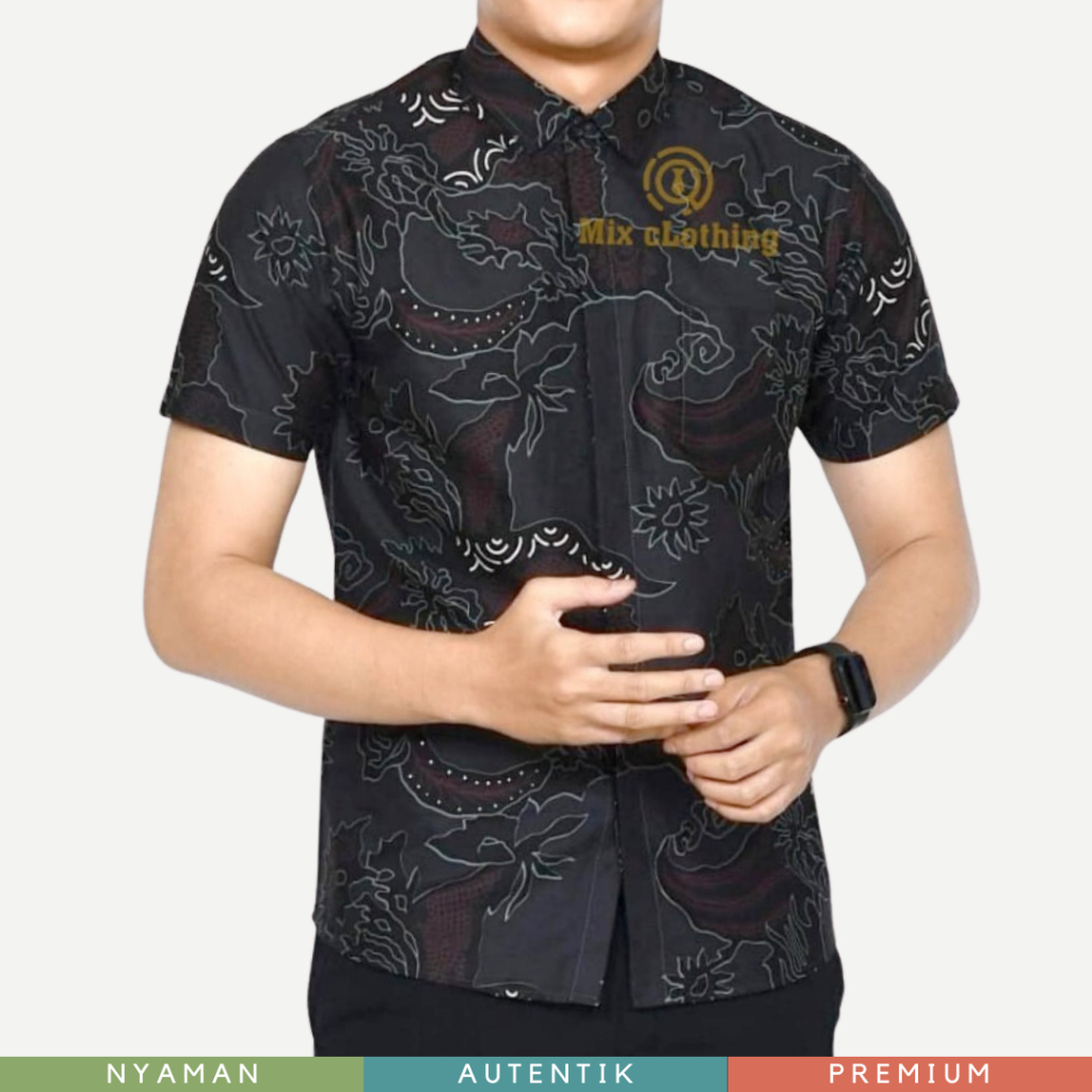 CBS 725 HEM KEMEJA BATIK PRIA SLIM FIT LENGAN PENDEK COLIN DION