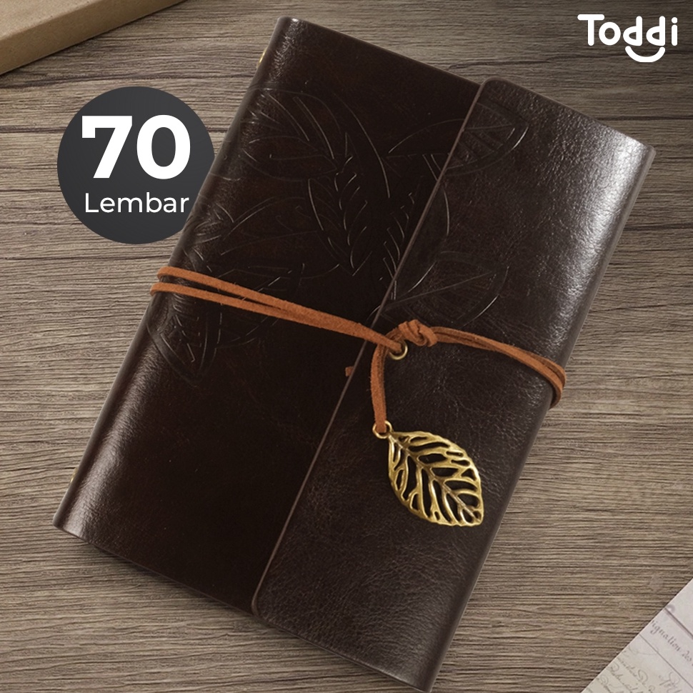 

r Dijual Murah Buku Catatan Binder Kulit Retro Leaf B66 OMOT8MCF Coffee H99