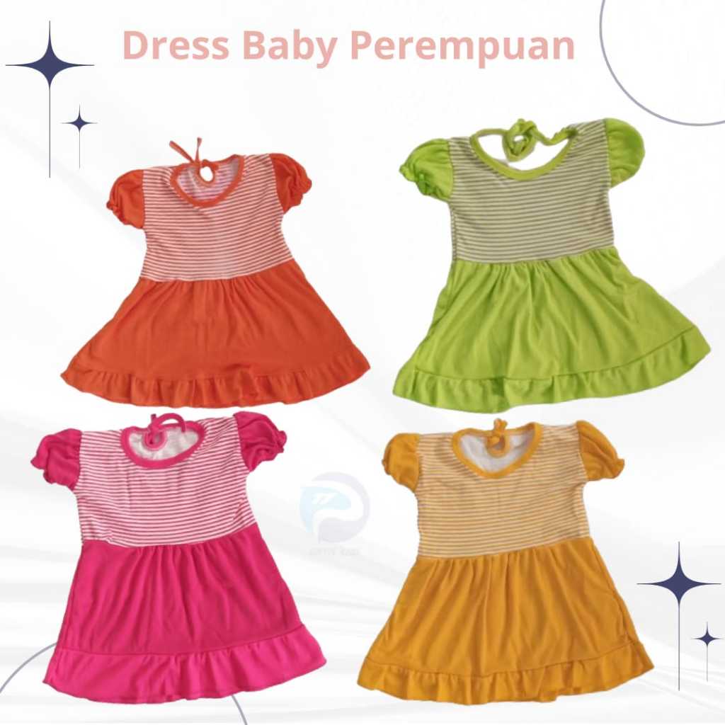 Baju Bayi Perempuan 1 Tahun / Baju Anak Bayi Perempuan / Dress Bayi Syifana