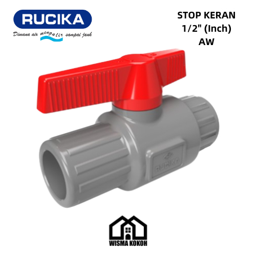 RUCIKA STOP KRAN BALL VALVE PVC 1/2" AW (TEBAL)