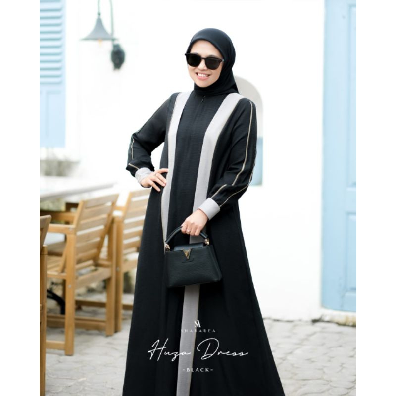 Huza  List accent with color combination Dress ( Long Dress Only) Original by shArarea