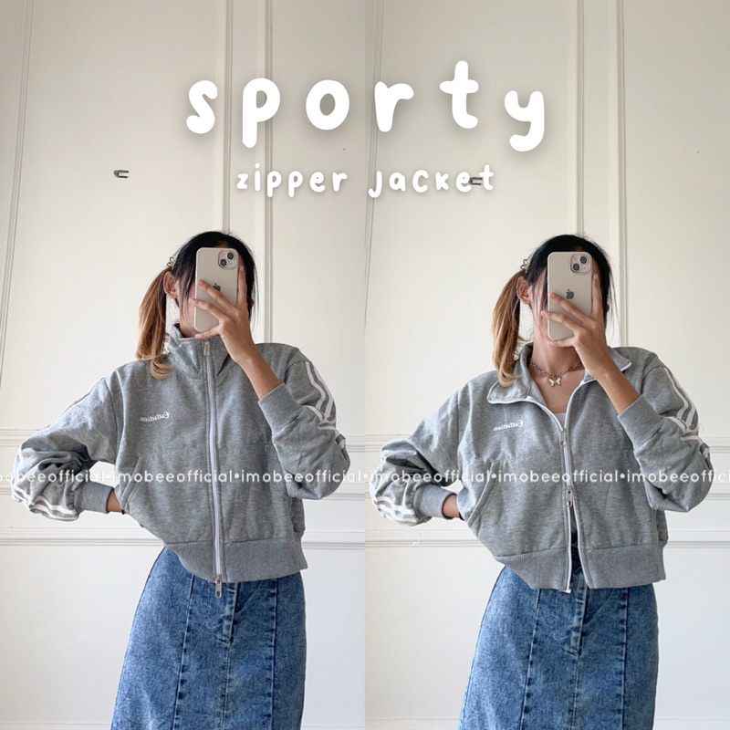 SPORTY ZIPPER JAKET // JAKET CROP COLLECTION ZIPPER RESLETING HALF