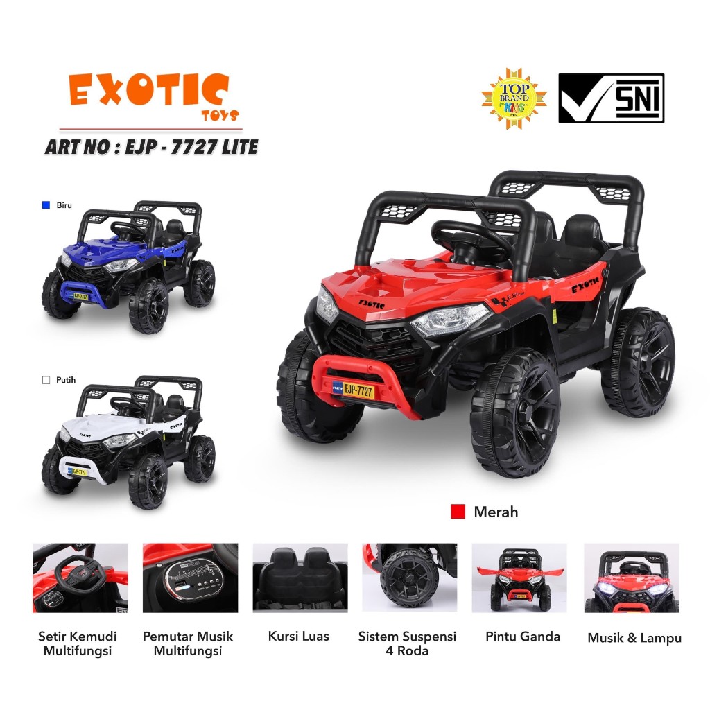 MAINAN MOBIL AKI ANAK MOBIL JEEP EJP-7727 // MOBIL AKI 7736 // RECHARGEABLE JEEP EJP-7736+ (BAN EVA)