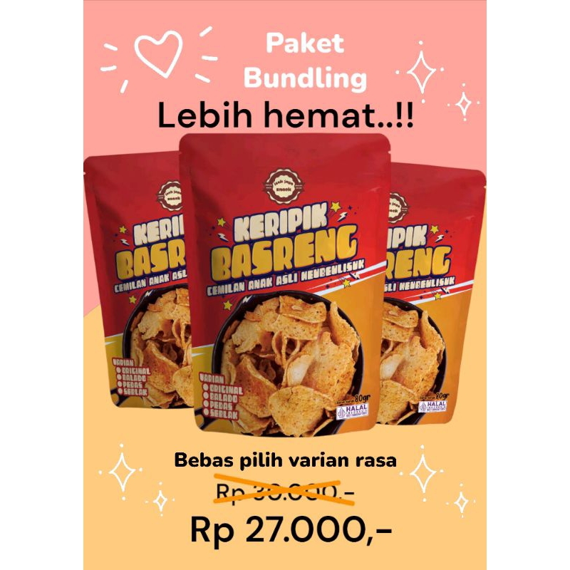 

Keripik Basreng ISEH JAYA SNACK PAKET BUNDLING bebas pilih varian Rasa