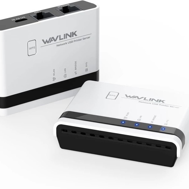 WAVLINK Wireless Print Server, USB WiFi Print Server with 100Mbps LAN & Bridge