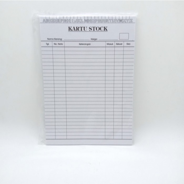 

Kartu Stok Besar Vertikal ( Berdiri ) ( 1 Pak Isi 100 Lbr )