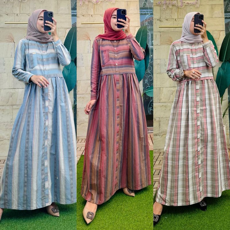 dres katun triset original dimara/gamis katun triset dimara