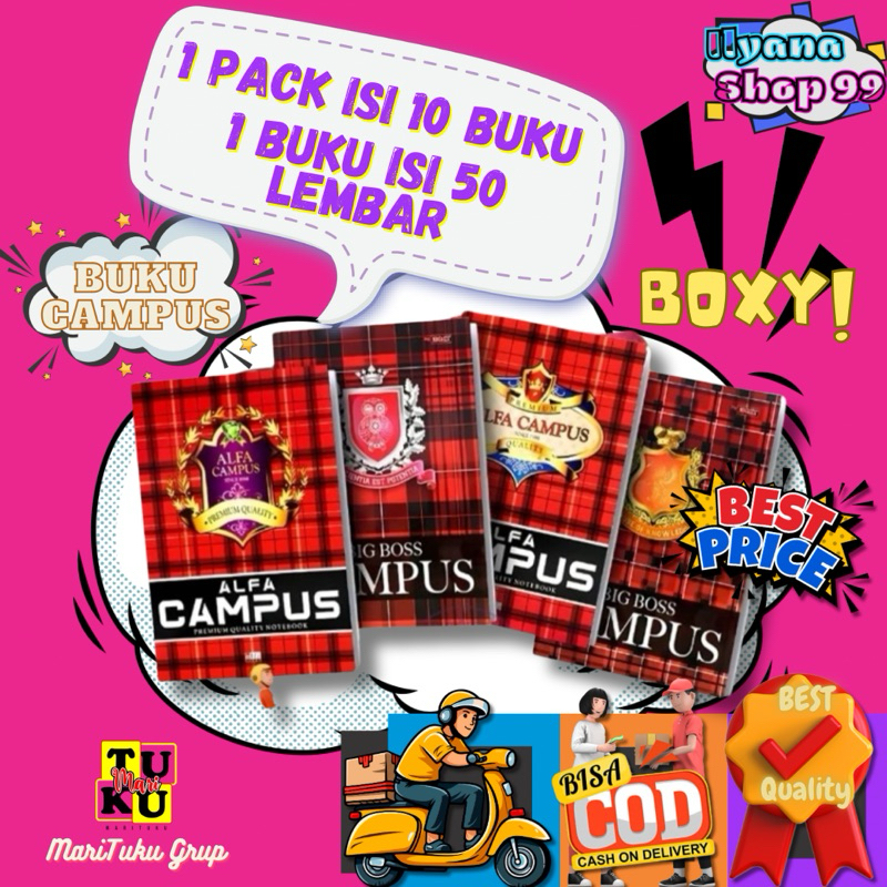 

Buku tulis campus BOXY 50lembar 1pack isi 10pcs