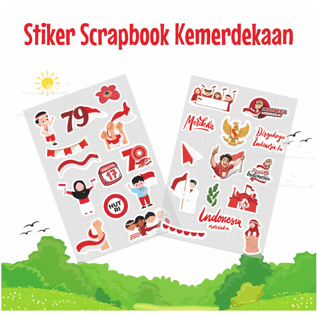 

Stiker / Sticker Scrapbook Kemerdekaan HUT RI 17 Agustus Indonesia stiker Tumblr aesthetic