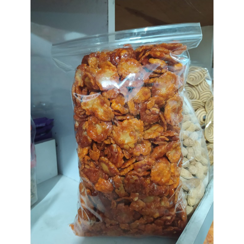 

aneka jajan repack emping pedas manis 950 gram
