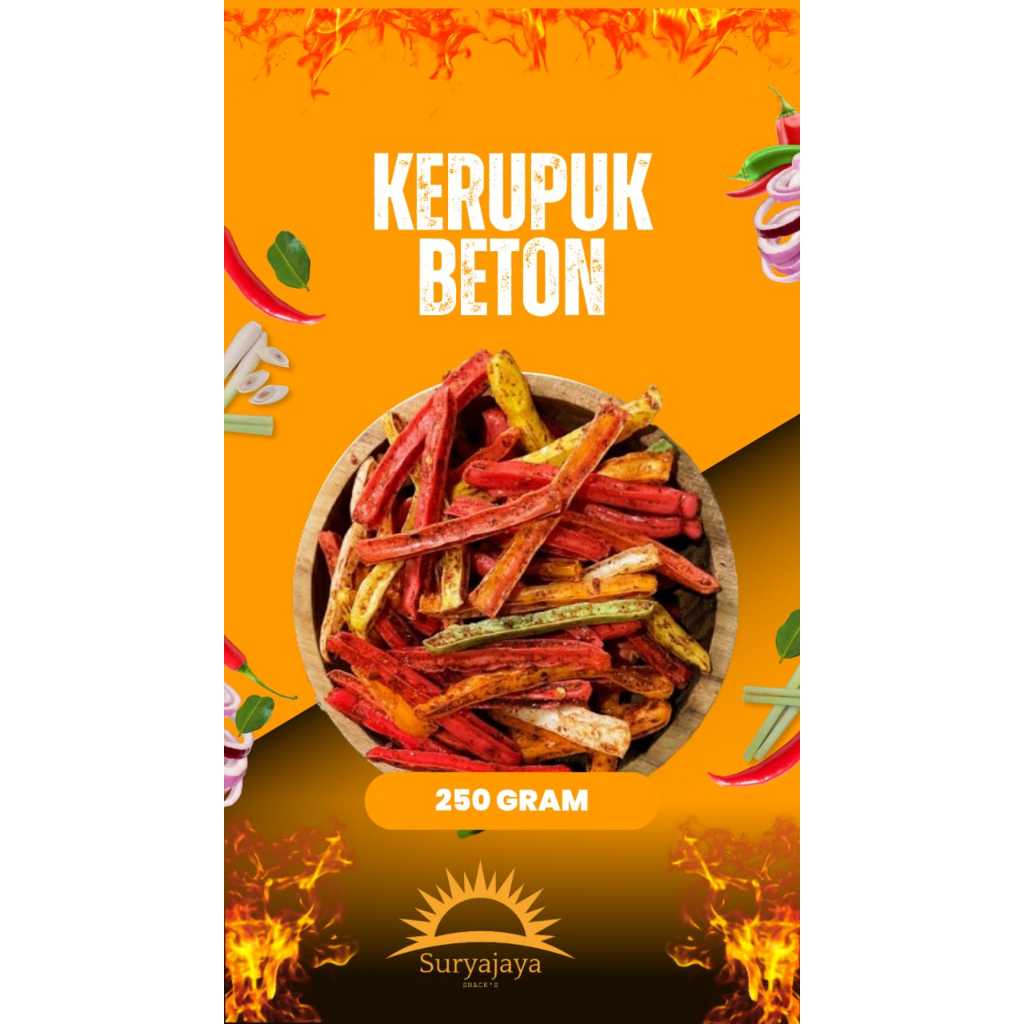 

KERUPUK BETON PEDAS 250 GRAM