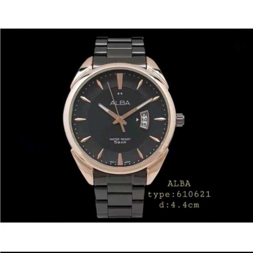 JAM TANGAN PRIA ALBA TANGGAL ON BULAT MEWAH DAN ELEGANT HT-6434 WATCHES