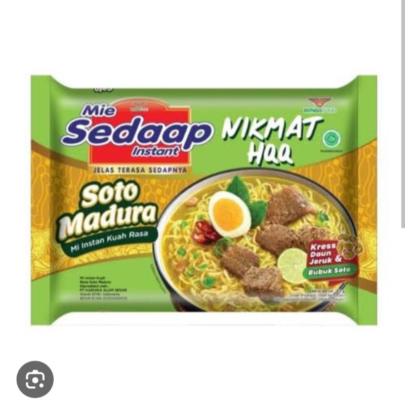 

mie sedap kuah rasa soto madura di jual per 10 bungkus