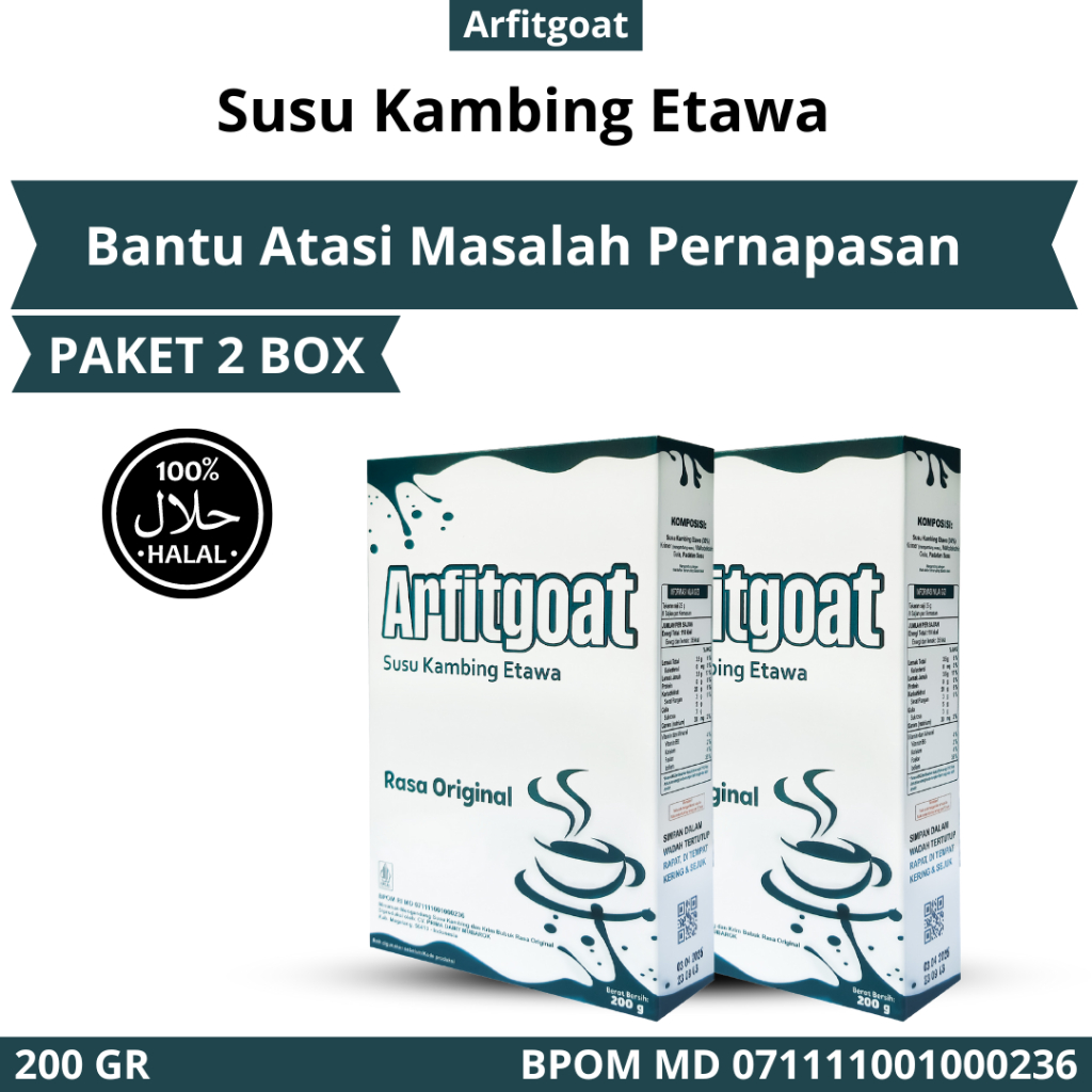 

ARFITGOAT - Susu Kambing Etawa Bantu Atasi Masalah Nyeri Sendi Pegal Linu Tulang Pernapasan - 2 Box