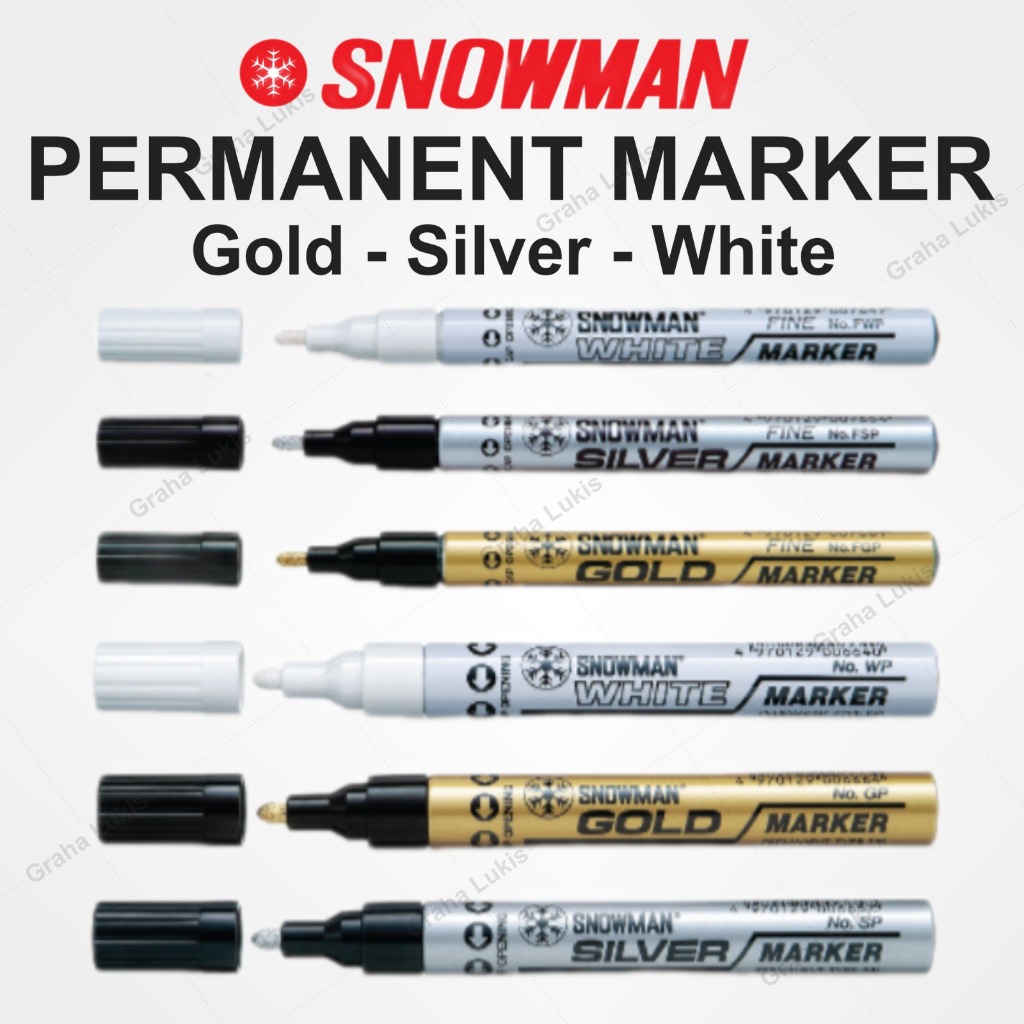 

Snowman Paint Marker Gold / Silver / White - Spidol Permanent
