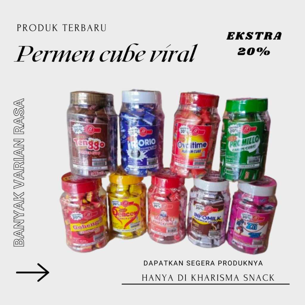 

Permen cube viral, isi 60pc, best seller, rendah gula