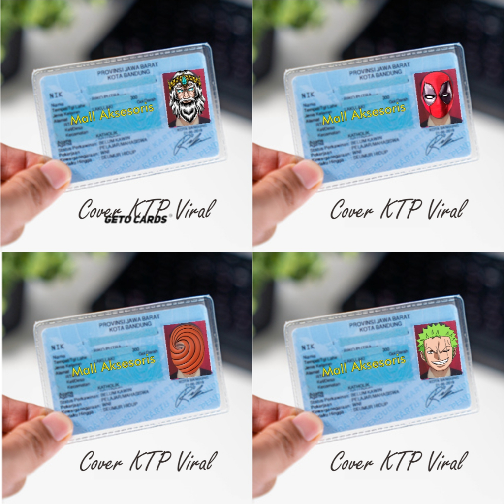 

Cover KTP Karakter NEW Lucu Sampul Pelindung Kartu Anti Gores Untuk KTP SIM CARD Anime Kartun Meme