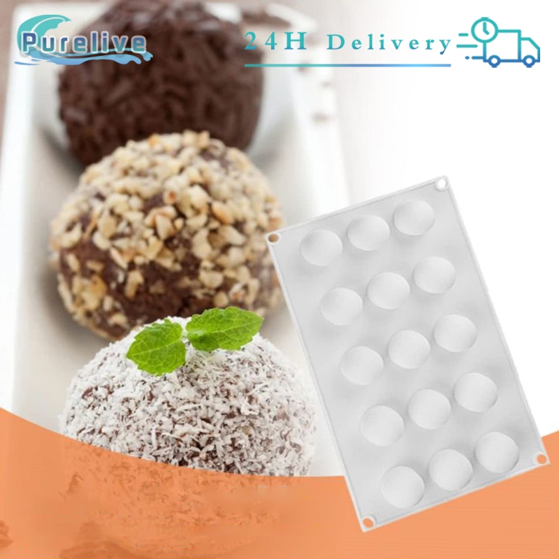 Cetakan Silikon 15 Bola Cetakan Es Batu Bulat Resin Round Truffle 3D Ball