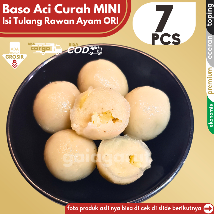 

Baso Aci CILOK MINI 7pcs PENTOL ISI TULANG RANGU/RAWAN AYAM ORIGINAL by GG (Bisa COD/Grosir/Kargo)