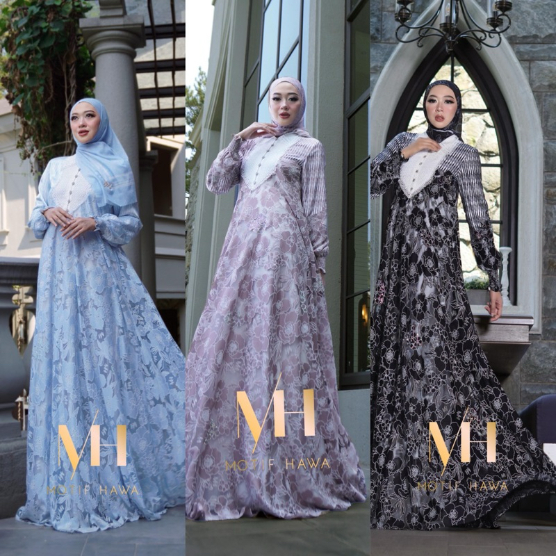 [MOTIF HAWA] GAMIS SYARI / DRESS SET scarf printing ”LADY ROSE" By Motifhawa Official