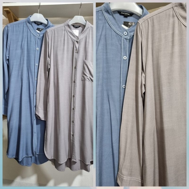 Tunik polos kerah shanghai