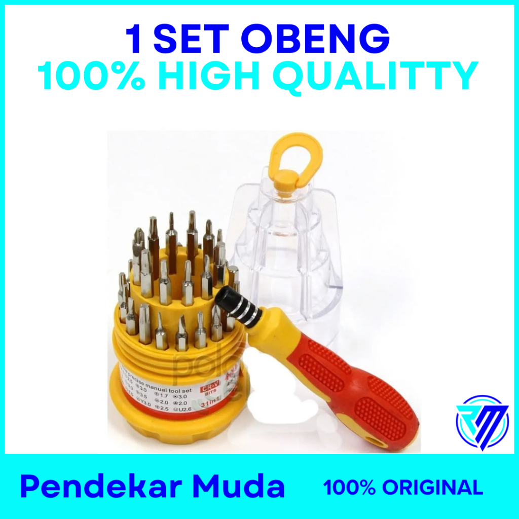 Satu set obeng lengkap serbaguna, 31 jenis obeng dalam 1 set