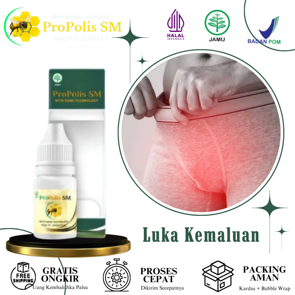 ProPolis SM Salep Cair Luka Lecet Kemaluan - Balanitis - Herpes Genital - Iritasi Kulit Kemaluan