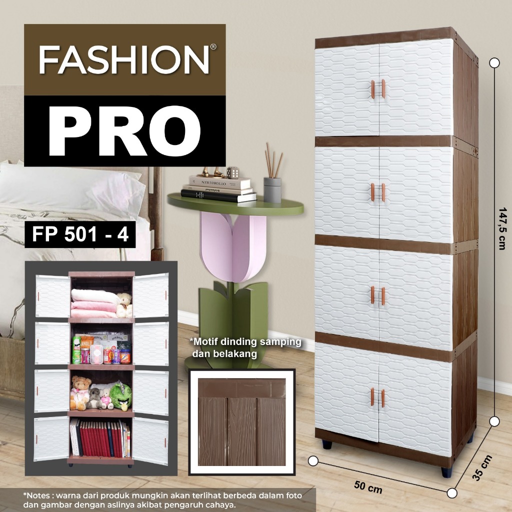 [READYYY] [CLUB] Fashion Pro Motif 501 Susun 4 dan 5 - Lemari Pakaian Minimalis - Lemari Plastik