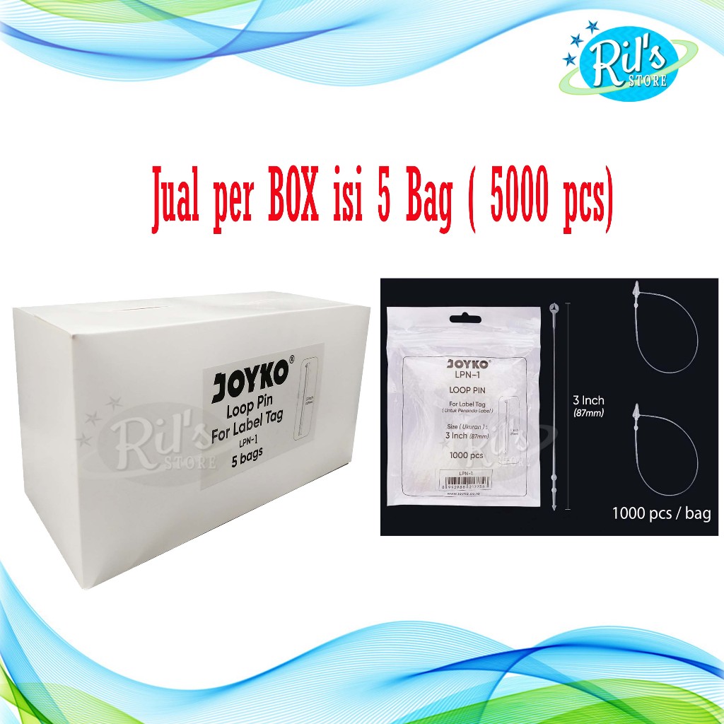 

JOYKO LOOP PIN 3 INCH JOYKO / LOOP LOCK PIN / TALI HANGTAG 5.000 PCS / HANGTAG BAJU / KAUS KAKI