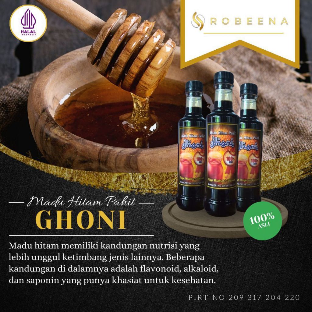 

Madu Hitam Pahit GHONI Robeena 500gram 100% Asli - Penambah Nafsu Makan Anak Dan Herbal Berkhasiat