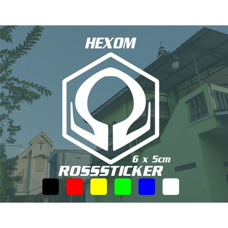 cutting sticker logo hexom - stiker timbul logo hexom