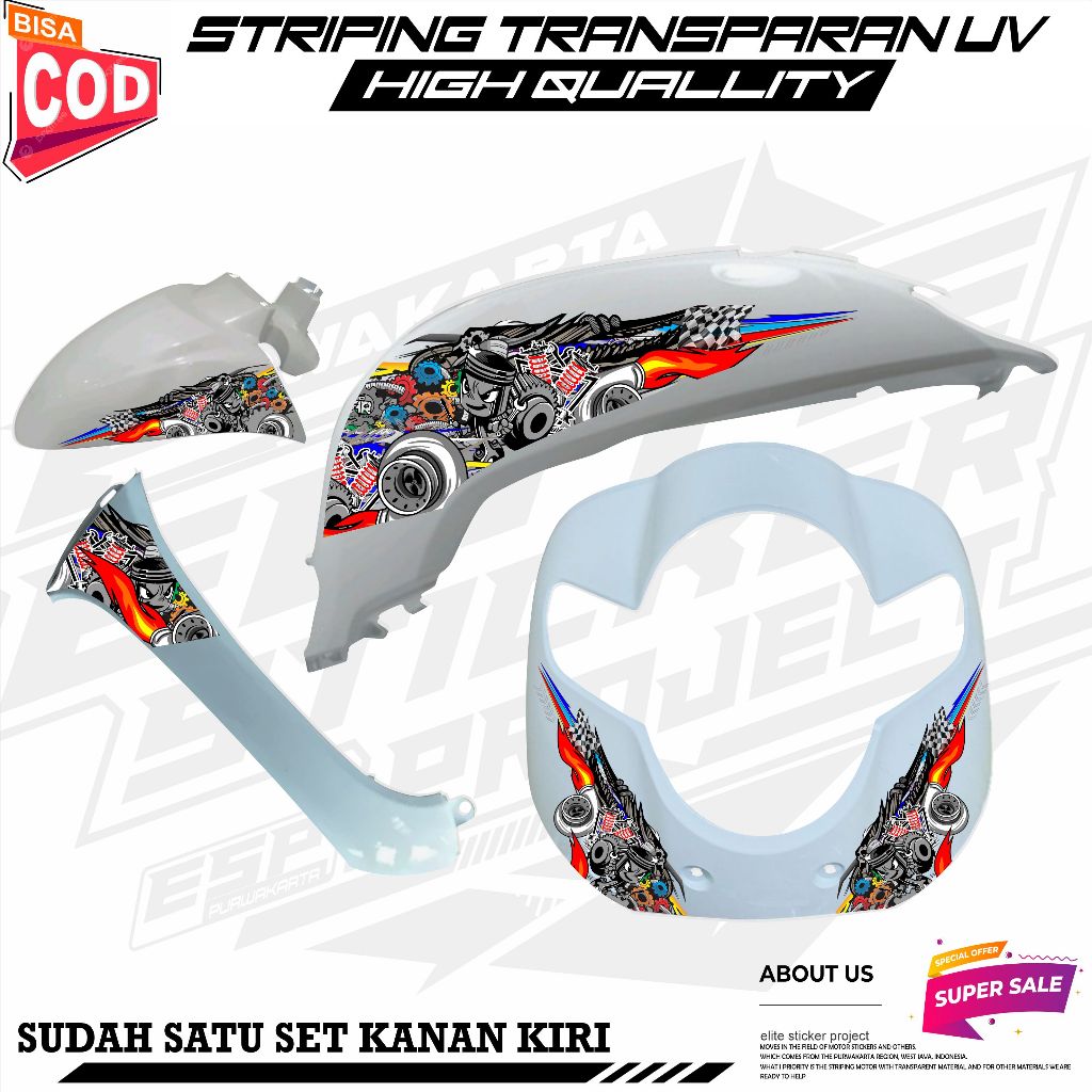 STRIPING VARIASI TRANSPARAN HONDA SCOOPY FI 2017 STICKER MOTIF  THAILAND TERBARU KEREN