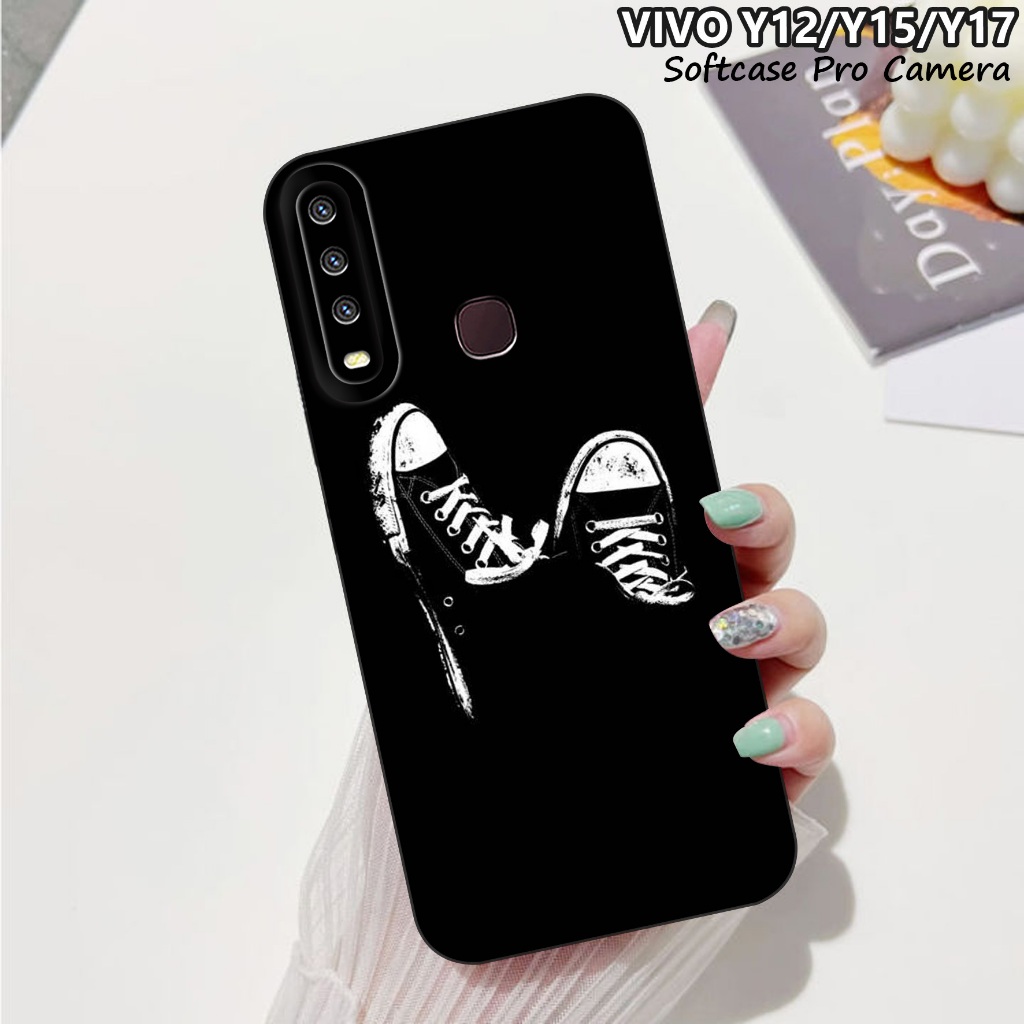 case vivo y12/Y12I/Y15/Y17 motif BLCK - softcase procamera - silikon hp - kondom hp