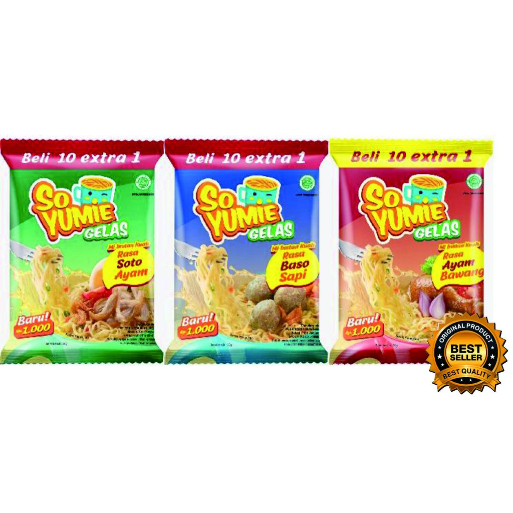 

So Yumie Mie Gelas Baso Sapi Ayam Bawang Soto Ayam Kari Ayam 30 gr isi 10 pcs / SO YUMIE GELAS 30gr MI INSTAN