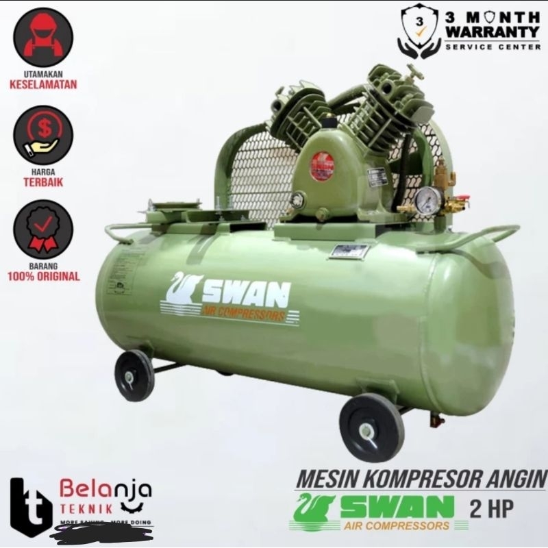 Air Compressor Unloaded Swan 2 HP SET DINAMO 2HP