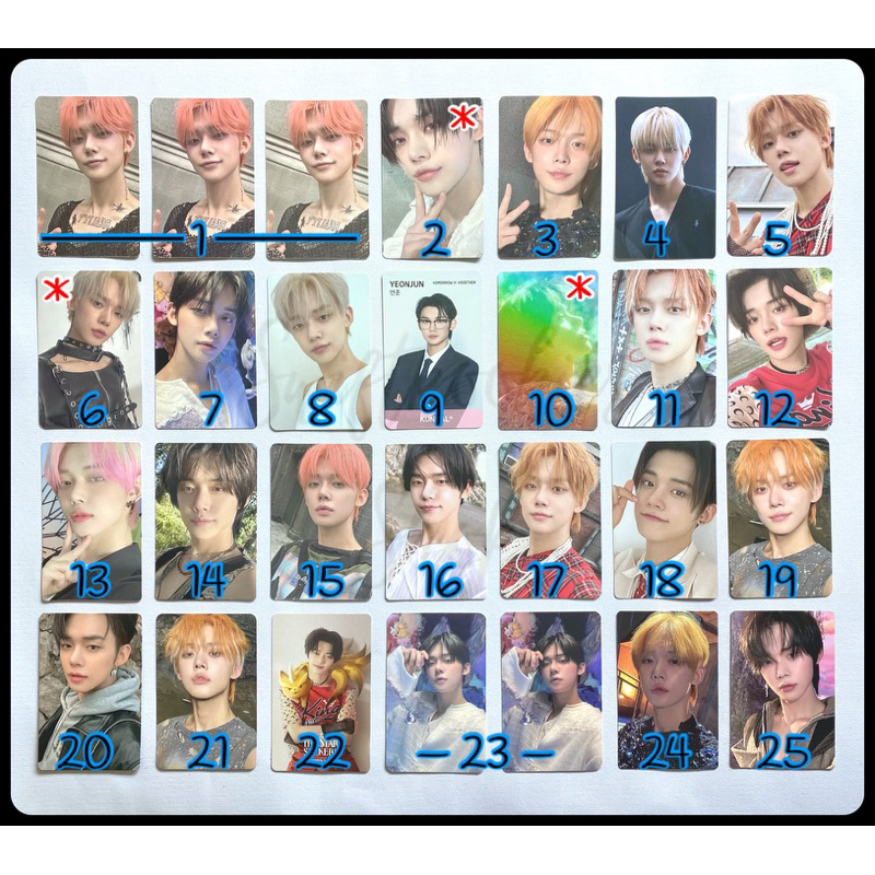 TXT YEONJUN PHOTOCARD TOPI FREEFALL KUNDAL LAMARAN TOPI YOU MOAKIT M2U WEVERSE LD SHOWCASE