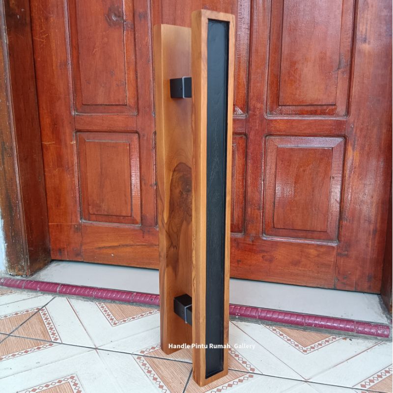 Handle Pintu Gagang Pintu Rumah Kaca Kayu Jati Premium Kotak 60 cm
