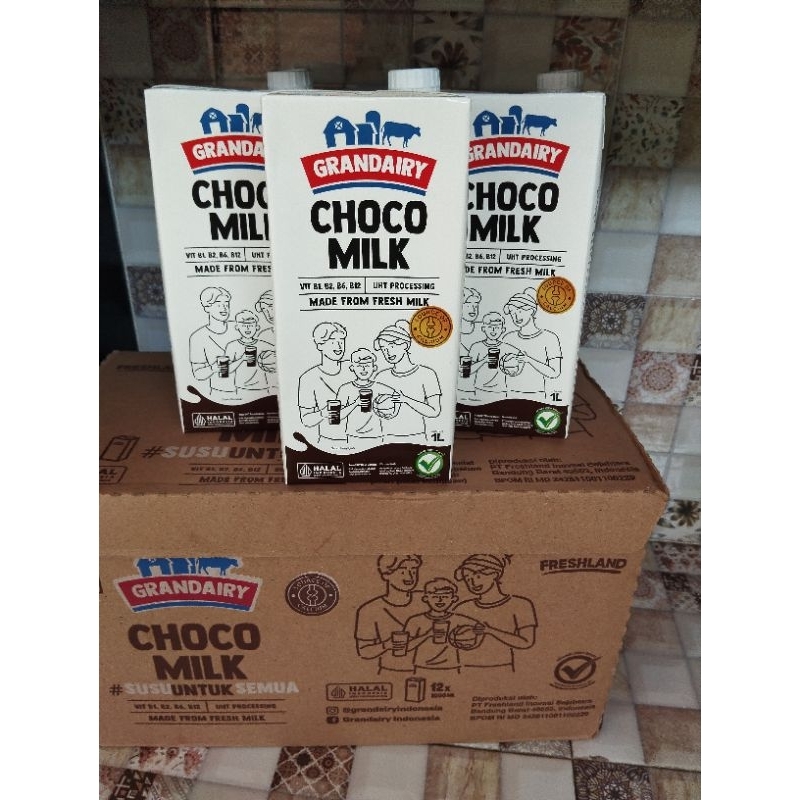 

Grandairy Susu UHT Choco Milk 1 Liter Carton 12x 1liter Instan Shopee